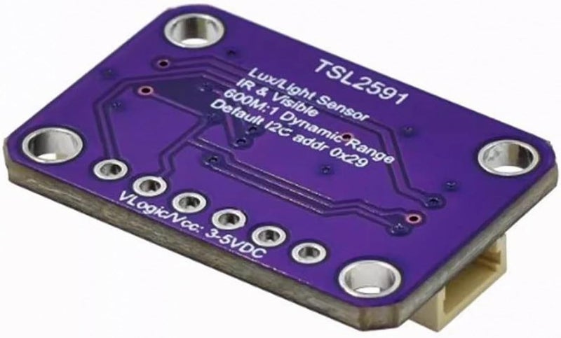 TIC TOC Store 2pcs TSL2591 High Dynamic Range Digital Light Sensor Breakout Module Purple Board - 600,000,000:1 Ratio, Dual-Spectrum Visible/IR Detection, I2C Interface for QWIIC & Arduino - Image 3